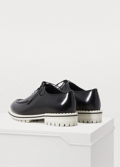 Shop Berluti Contrast Oxfords In Nero Lucido