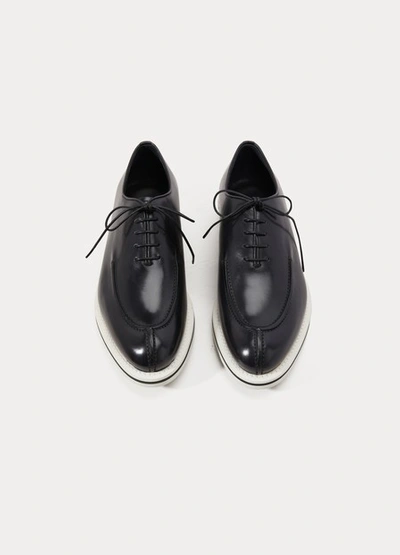 Shop Berluti Contrast Oxfords In Nero Lucido