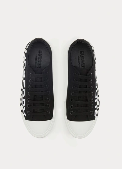 Shop Burberry Larkhall Trainers In Black/optic White