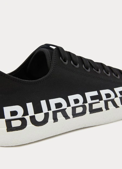 Shop Burberry Larkhall Trainers In Black/optic White