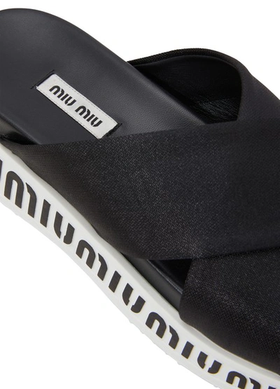 Shop Miu Miu Platform Mules In Black