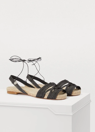 Shop Ball Pages Double Cross Espadrilles In Black