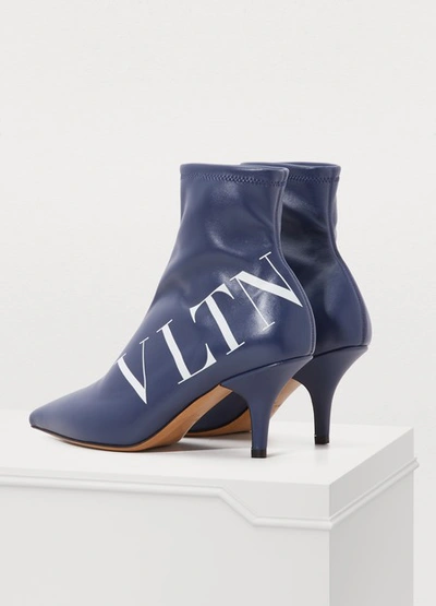 Shop Valentino Gavarani Vltn Ankle Boots In Blue