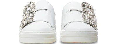 Shop Roger Vivier Sneaky Viv Strass Sneakers In Blanc Cire