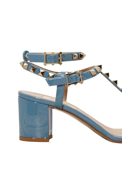 Shop Valentino Gavarani Rockstud Open-toed Sandals In Light Blue