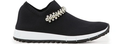 Shop Jimmy Choo Verona Sock Sneakers In Black/crystal