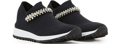 Shop Jimmy Choo Verona Sock Sneakers In Black/crystal