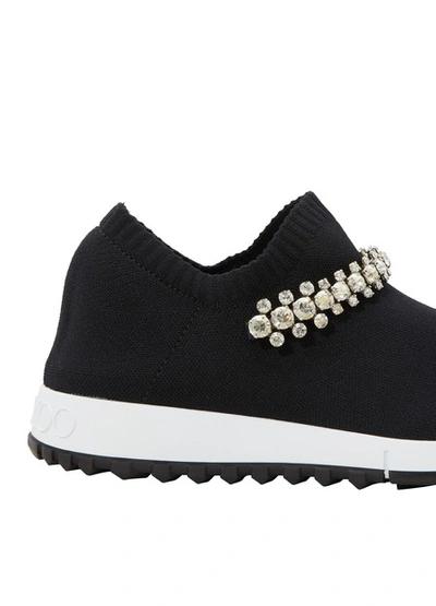 Shop Jimmy Choo Verona Sock Sneakers In Black/crystal