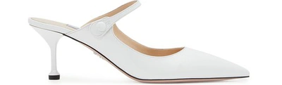 Shop Prada High-heeled Mules In White