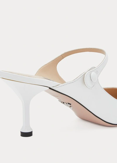 Shop Prada High-heeled Mules In White