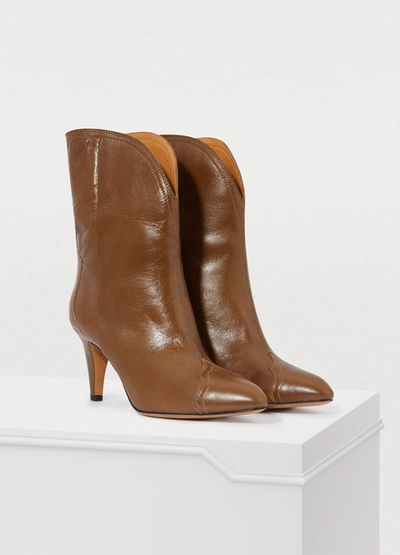 Shop Isabel Marant Dythey Heeled Ankle Boots In Taupe