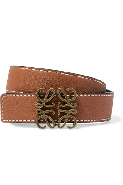 Shop Loewe Textured-leather Belt In Tan
