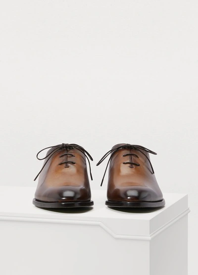 Shop Berluti Alessandro Brogue Shoes In Tobacco Bis