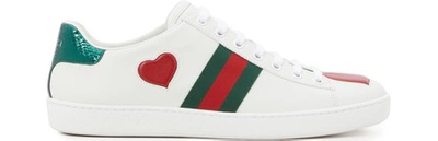 Shop Gucci New Ace Sneakers In Bian/h.red/vrv/r.f/v