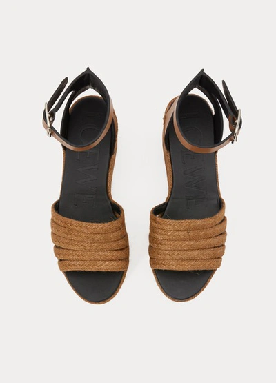 Shop Loewe Rope Sandals In Taupe