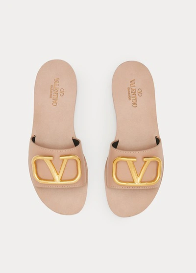 Shop Valentino Garavani Go Logo Sandals In Rose Cannelle