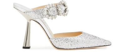 Shop Jimmy Choo Smokey 100 Mules In Silver