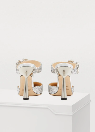 Shop Jimmy Choo Smokey 100 Mules In Silver