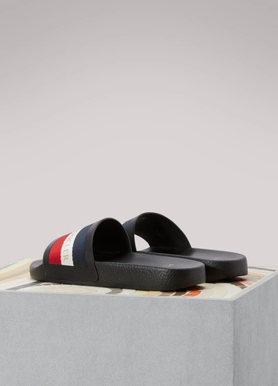 Shop Moncler Jeanne Leather Mules In Black