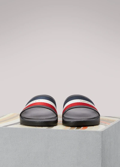 Shop Moncler Jeanne Leather Mules In Black