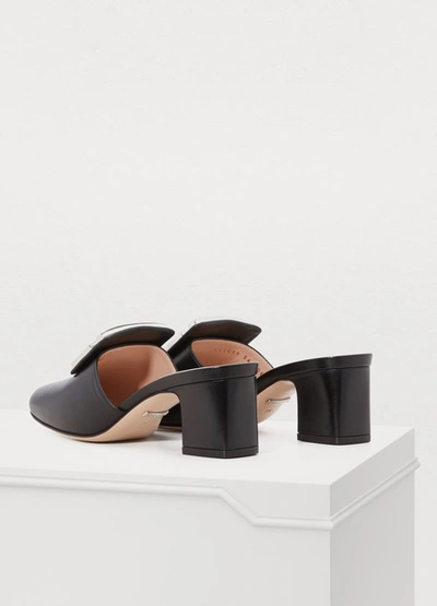 Shop Gucci Leather Mules In Black