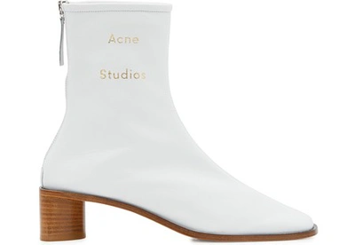 Shop Acne Studios Heeled Ankle Boots In Off-white