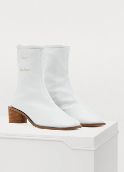 Shop Acne Studios Heeled Ankle Boots In Off-white