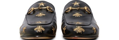 Shop Gucci Princetown Bee Mules In Black
