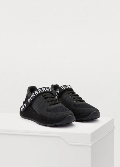 Shop Burberry Ronnie Trainers In Black