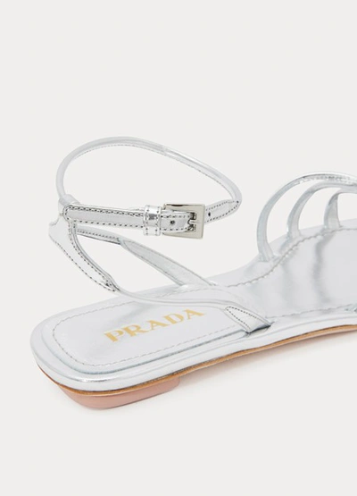 Shop Prada Sandals In Argento