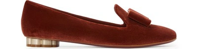 Shop Ferragamo Sarno Loafers In Dark Paprika