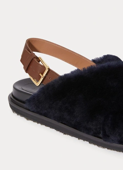 Shop Marni Fussbett Sandals In Blublack