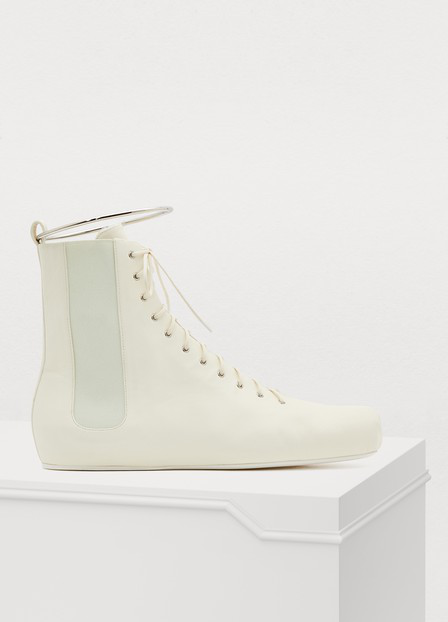 jil sander white boots
