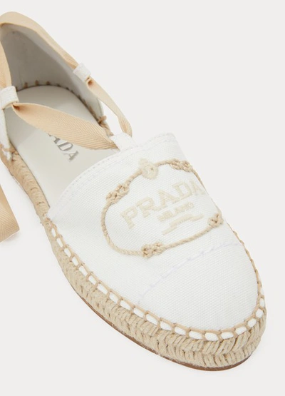 Shop Prada Espadrilles In Bianco