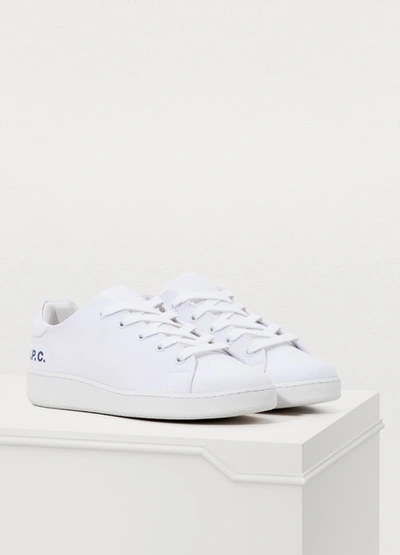 Shop Apc Minimal Sneakers In Blanc