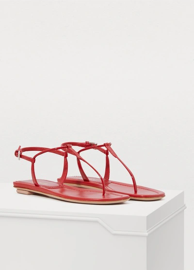 Shop Prada Flat Sandals In Rosso