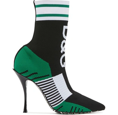 Shop Dolce & Gabbana Dg Sock Ankle Boots In Black