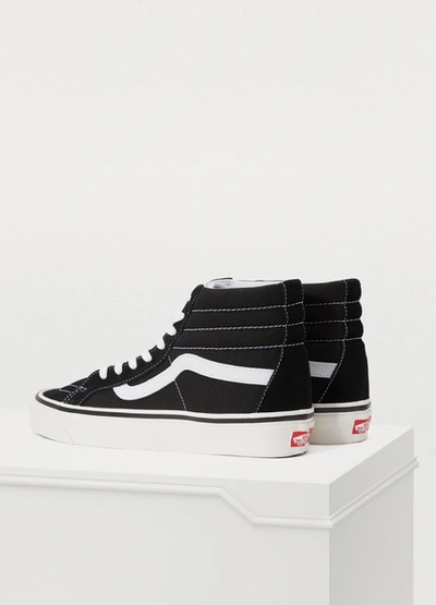 Shop Vans Anaheim Factory Sk8 Hi Sneakers In Black/true White