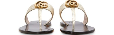 Shop Gucci Gg Sandals In Gold