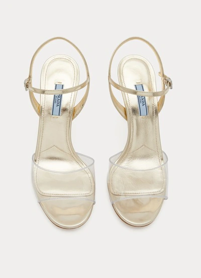 Shop Prada High-heeled Sandals In Gold