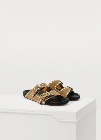 Shop Isabel Marant Lennyo Sandals In Taupe