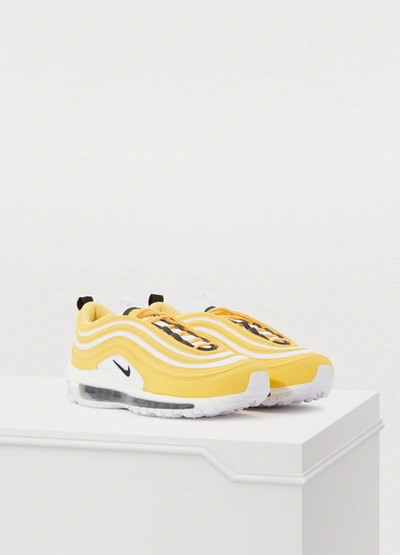 Shop Nike Air Max 97 Sneakers In Topaz Gold/black-white