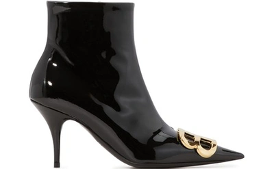 Shop Balenciaga Bb Ankle Boots In Noir