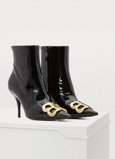 Shop Balenciaga Bb Ankle Boots In Noir