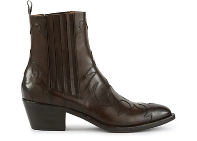 Shop Sartore Western Ankle Boots In Parma Ebano