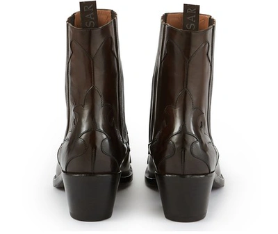 Shop Sartore Western Ankle Boots In Parma Ebano