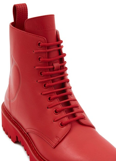 Shop Valentino Garavani Ankle Boots In Rouge Pur/rouge Pur