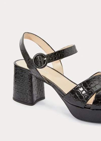 Shop Prada X Strap Sandals In Black Croc