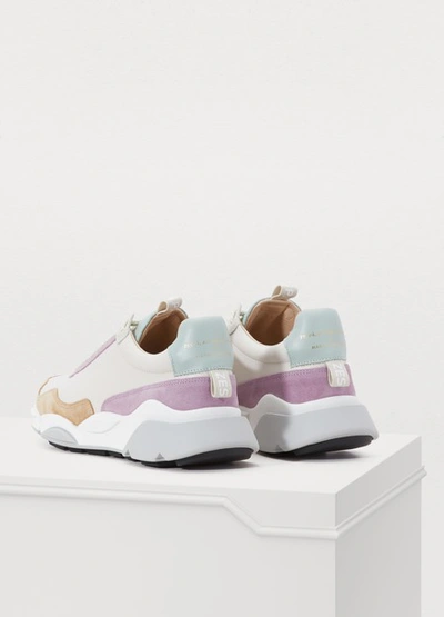 Shop Zespà Leather And Suede Sneakers In Mix 11