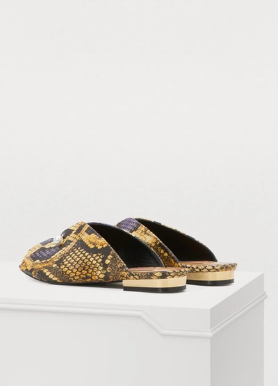 Shop Coliac Lucilla Snake-printed Mules In Yelpu